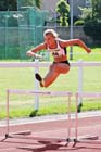 Emma Canning (Whitemoss AC) in the under-18s 100 metres hurdles during the Hexham Decathlon and heptathlon.